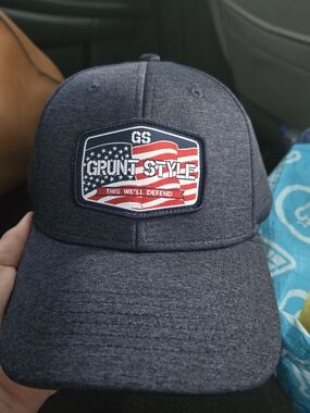 Grunt Style Heather Navy Patch Flag Baseball Hat